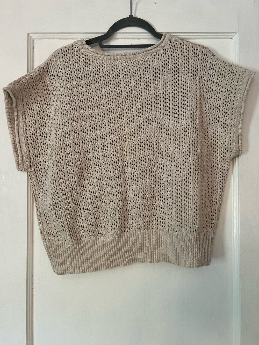 Open Knit Lightweight Sweater with Crochet Flower Details - Picture 7 of 10